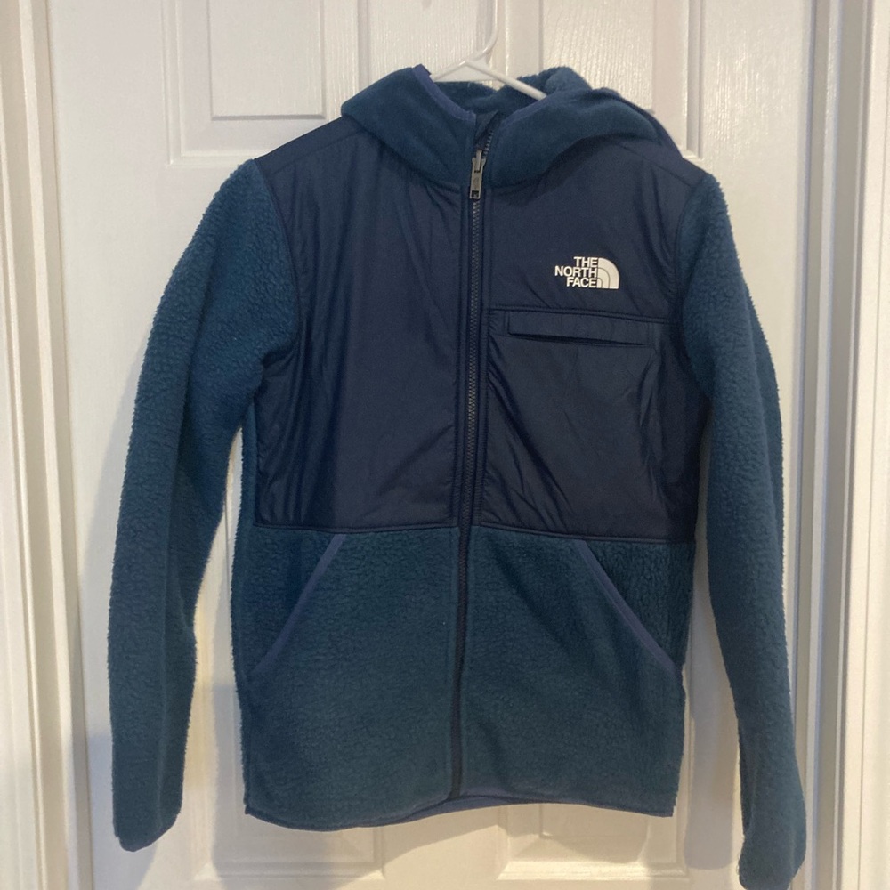 The North Face Kids Navy and Teal Hoodie